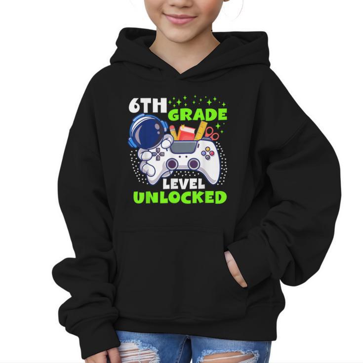 Back To School 6th Grade Level Unlocked Gamer Boys Kids Graphic Kid Hoodie