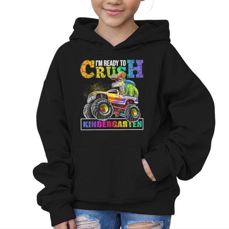 Back To School Boy Dinosaur I'm Ready To Crush Kindergarten Graphic Kid Hoodie