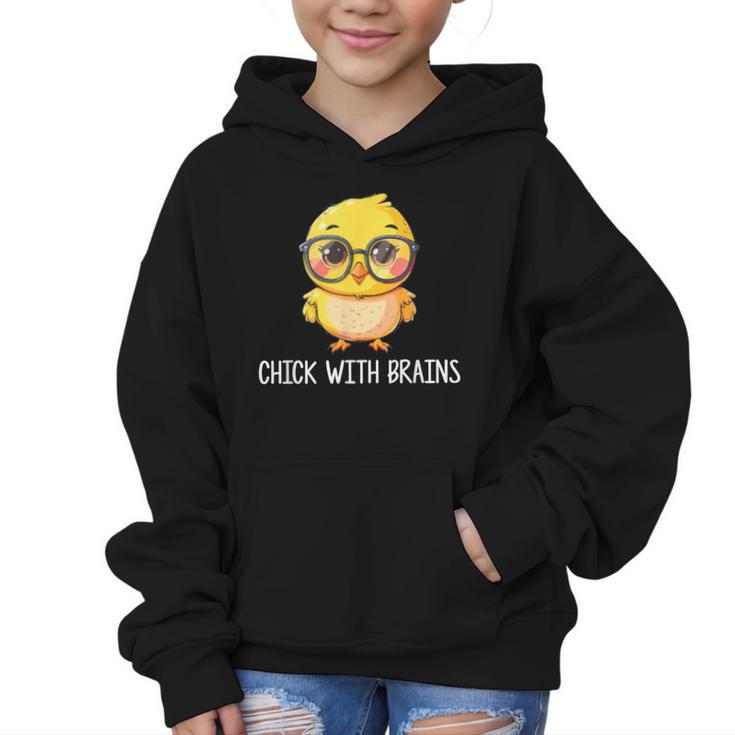 Back To School Chick With Brains Smart Intelligent Girls Graphic Kid Hoodie
