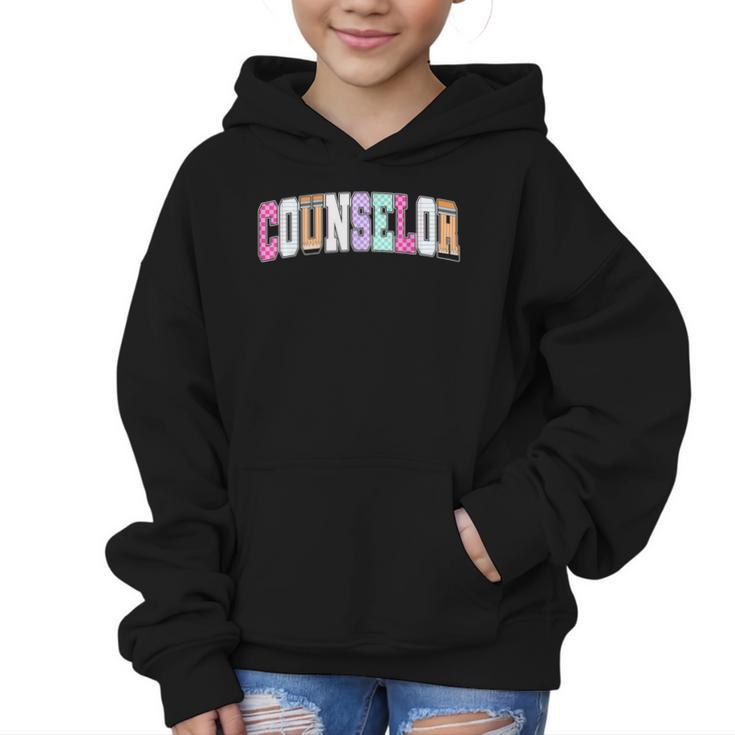 Back To School Counselor Preppy Checkered Counselor Life Graphic Kid Hoodie