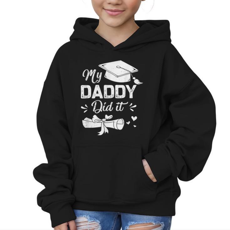 Back To School My Daddy Did It Graduation Proud Dad Graduated Small Graphic Kid Hoodie