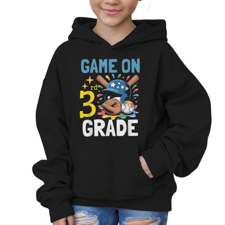 Back To School Game On Third Grade Baseball First Day Boys Graphic Kid Hoodie