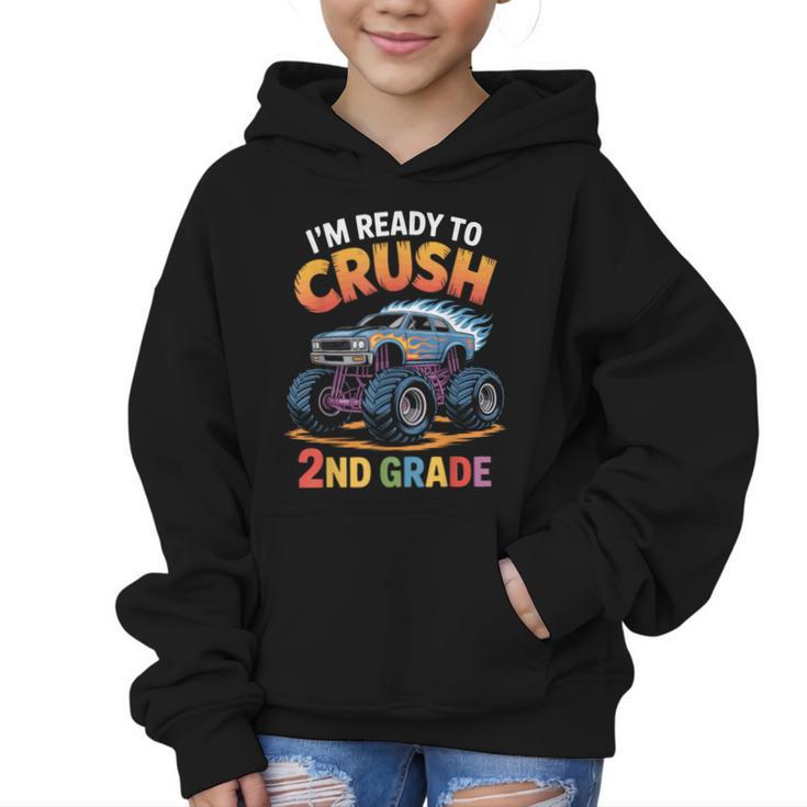 Back To School I'm Ready To Crush 2nd Grade Graphic Kid Hoodie