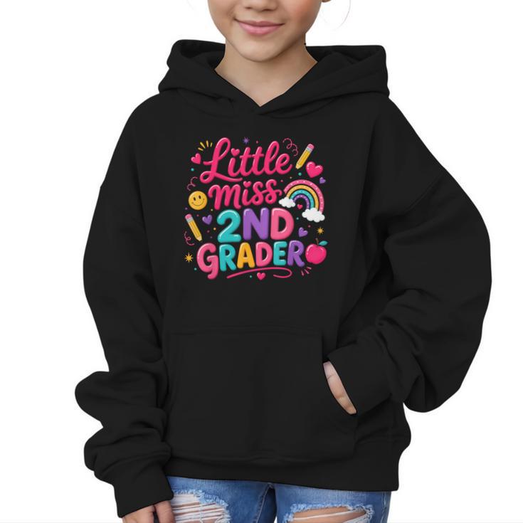 Back To School Little Miss 2nd Grader Rainbow Girl Graphic Kid Hoodie