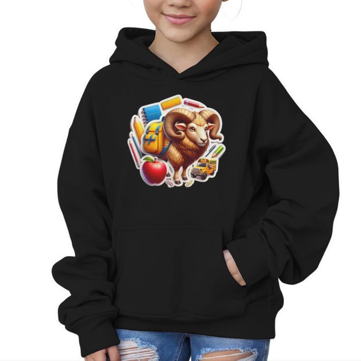 Back To School Ram Boys Girls Student Kids Lover Farmer Cute Graphic Kid Hoodie