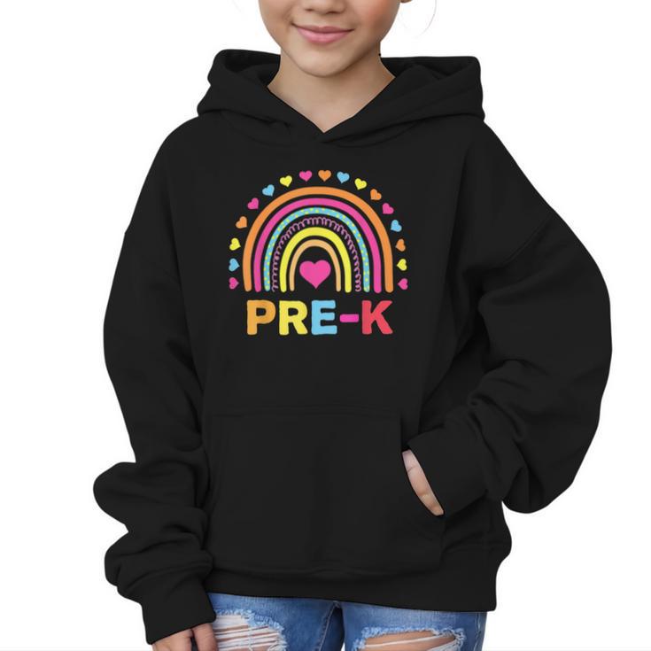 Back To School Shirt Rainbow Happy First Day Of Pre-K Graphic Kid Hoodie