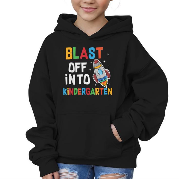 Blast Off Into Kindergarten Back To School Rocket Graphic Kid Hoodie