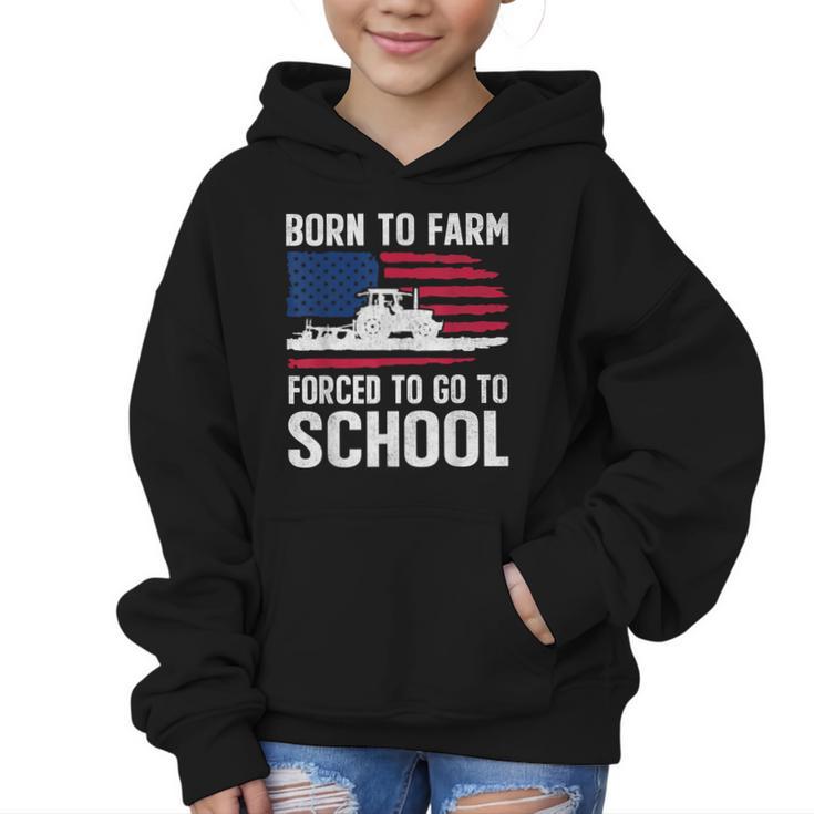 Born To Farm Forced To Go To School Farmer Back To School Graphic Kid Hoodie