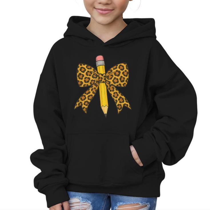 Bow Pencil Leopard First Day Of School Back To School Graphic Kid Hoodie