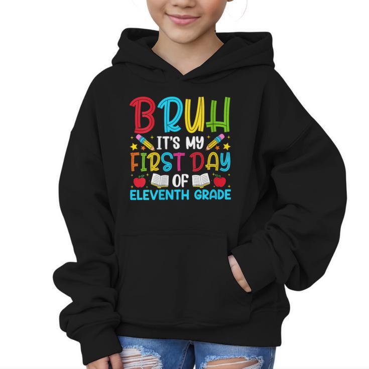 Bruh It's My First Day Of Junior Back To School Graphic Kid Hoodie