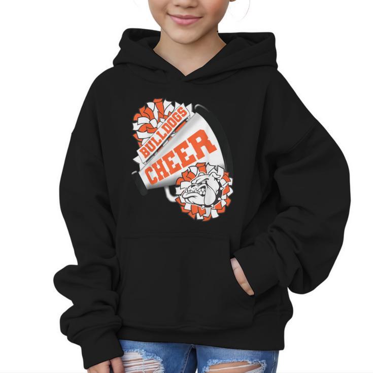 Bulldogs Cheerleading Back To School Cheer Team Orange Graphic Kid Hoodie