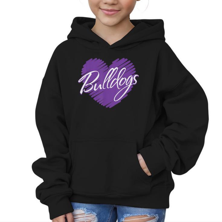Bulldogs Heart Back To School Spirit P Graphic Kid Hoodie