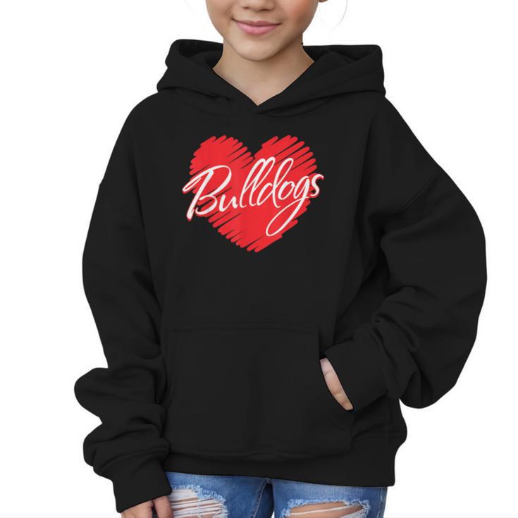 Bulldogs Heart Back To School Spirit R Graphic Kid Hoodie