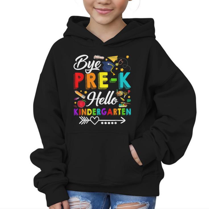 Bye Pre-K Hello Kindergarten Students Pupils Back To School Graphic Kid Hoodie