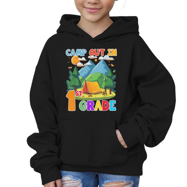 Camp Out In 1st Grade Back To School For Camping Lover Graphic Kid Hoodie