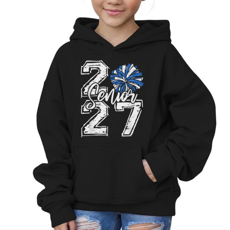 Class Of 2027 Cheer Blue Senior 2027 Back To School Graphic Kid Hoodie