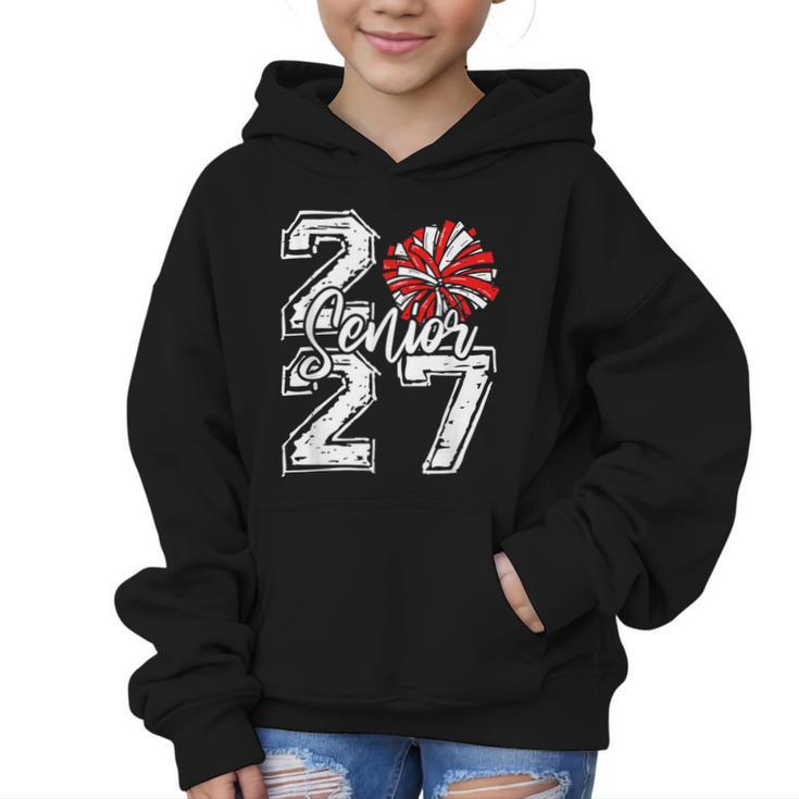 Class Of 2027 Cheer Red Senior 2027 Back To School Graphic Kid Hoodie