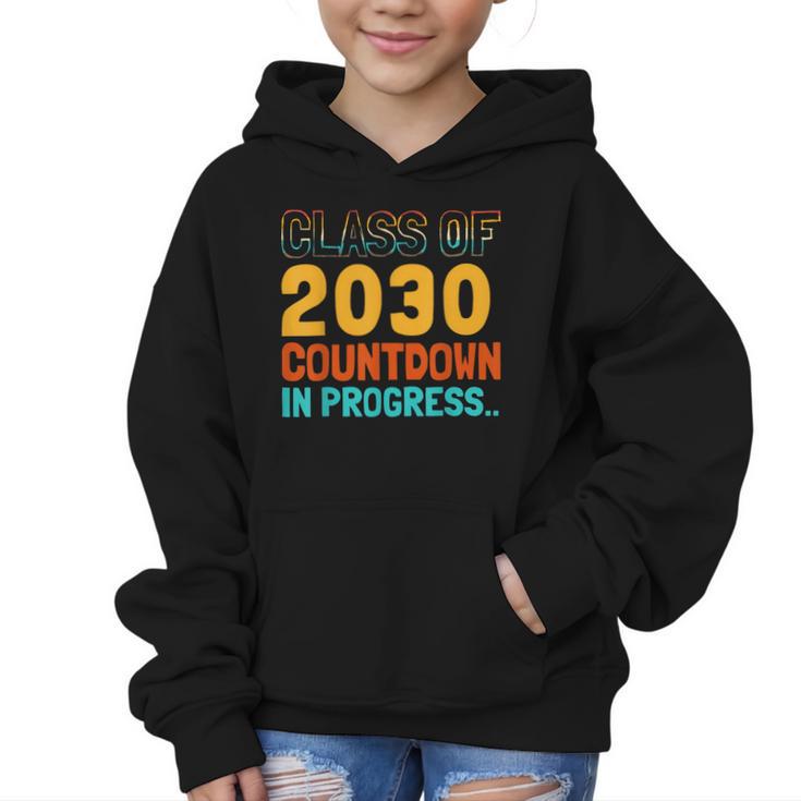 Class Of 2030 Countdown In Progress Fun Back To School Retro Graphic Kid Hoodie