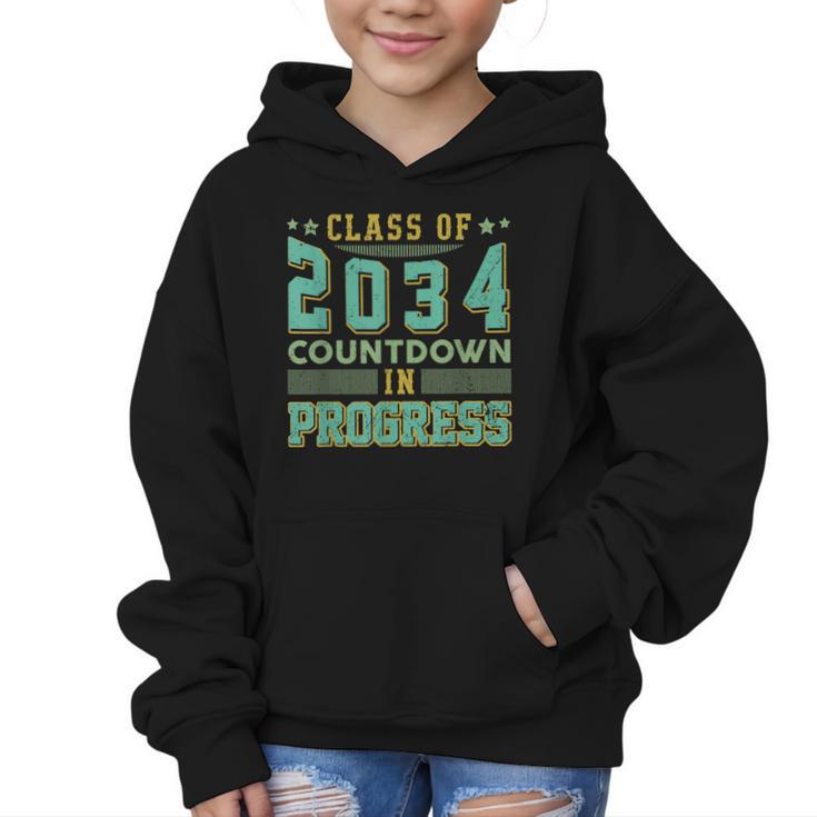 Class Of 2034 Countdown In Progress Fun Back To School Retro Graphic Kid Hoodie