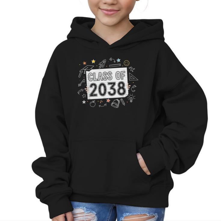 Class Of 2038 Grow Wiith Me School Back To School First Day Graphic Kid Hoodie