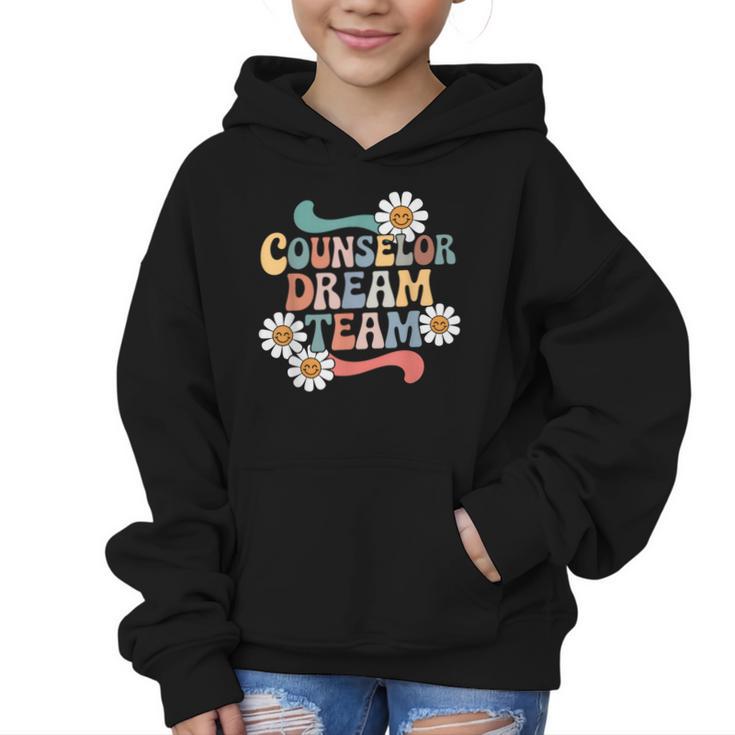 Counselor Dream Team Retro Back To School Counselor Squad Graphic Kid Hoodie