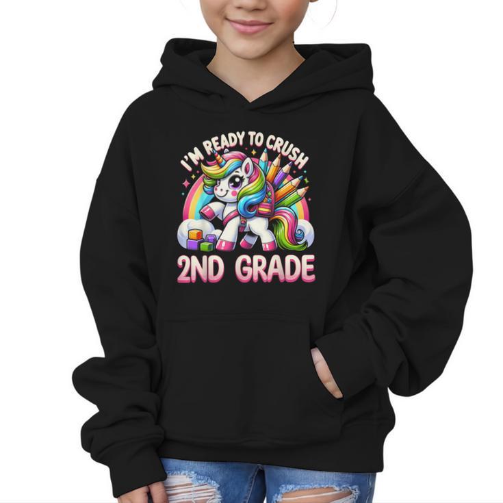 Crush 2nd Grade Girls Back To School Unicorn First Day Cute Graphic Kid Hoodie