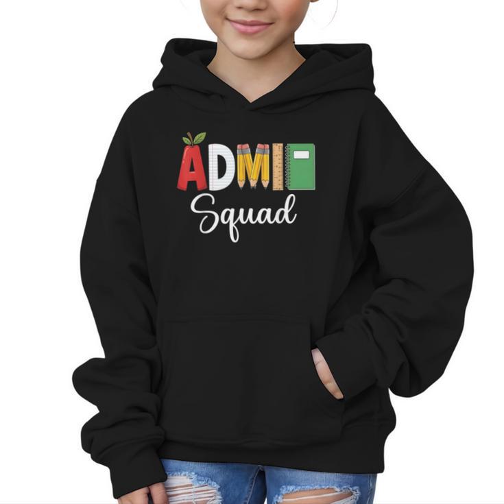 Cute Admin Squad Crew Team Back To School Office Staff Team Graphic Kid Hoodie