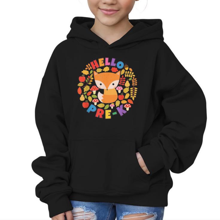 Cute Fox Back To School Woodland Animal Pre-K Graphic Kid Hoodie
