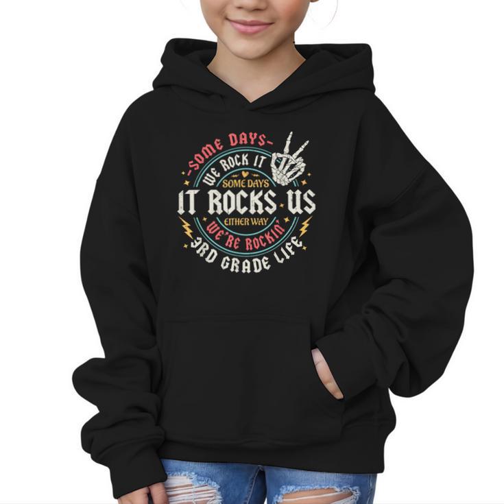 Some Days We Rock It 3rd Grade Life Back To School Graphic Kid Hoodie