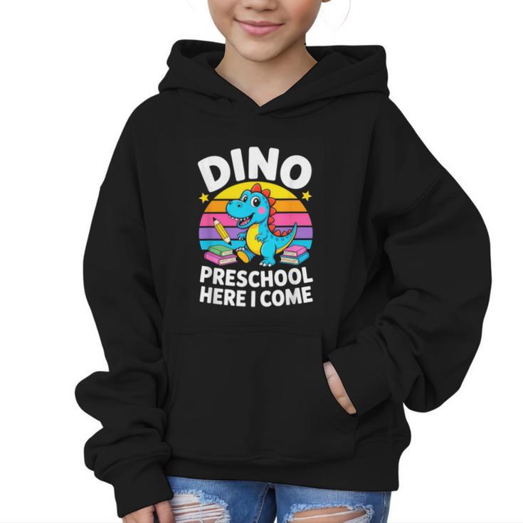 Dino Preschool Here I Come Cute Back To School Graphic Kid Hoodie
