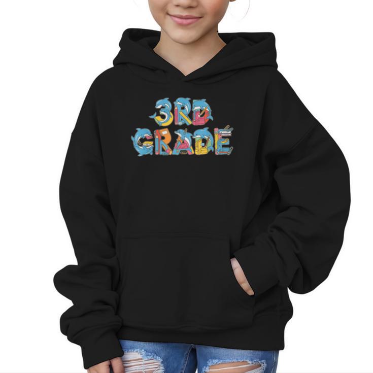 Dolphin Third Grade Back To School Kids Boys Girls Graphic Kid Hoodie