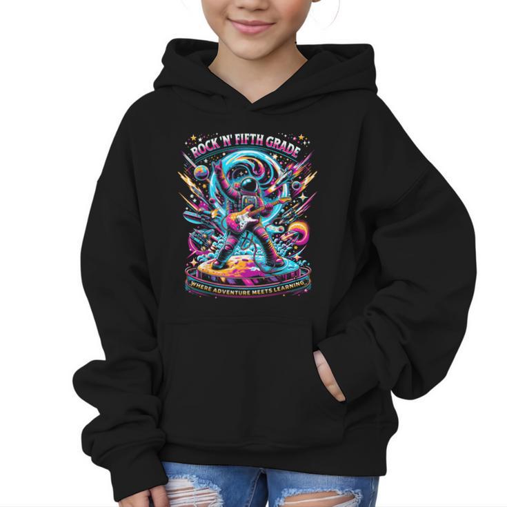 Fifth Grade Back To School Space Rocket Astronaut Graphic Kid Hoodie