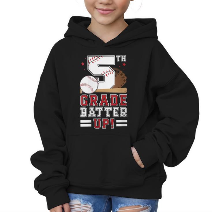 Fifth Grade Batter Up Baseball First Day Back To School Graphic Kid Hoodie