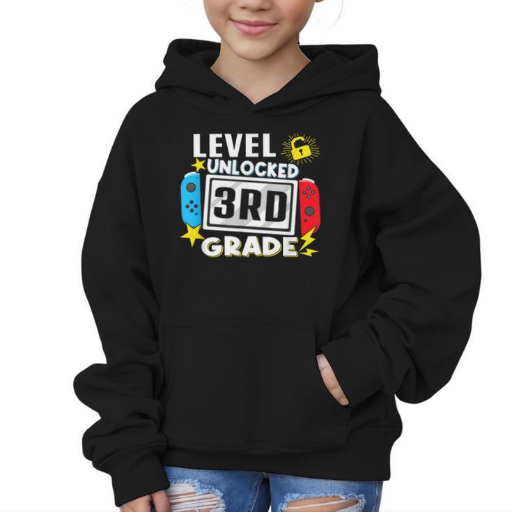 First Day Of 3rd Grade Level Unlocked Game Back To School Graphic Kid Hoodie