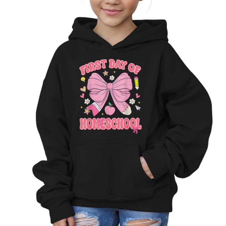 First Day Of Homeschool Coquette Back To School Girls Graphic Kid Hoodie