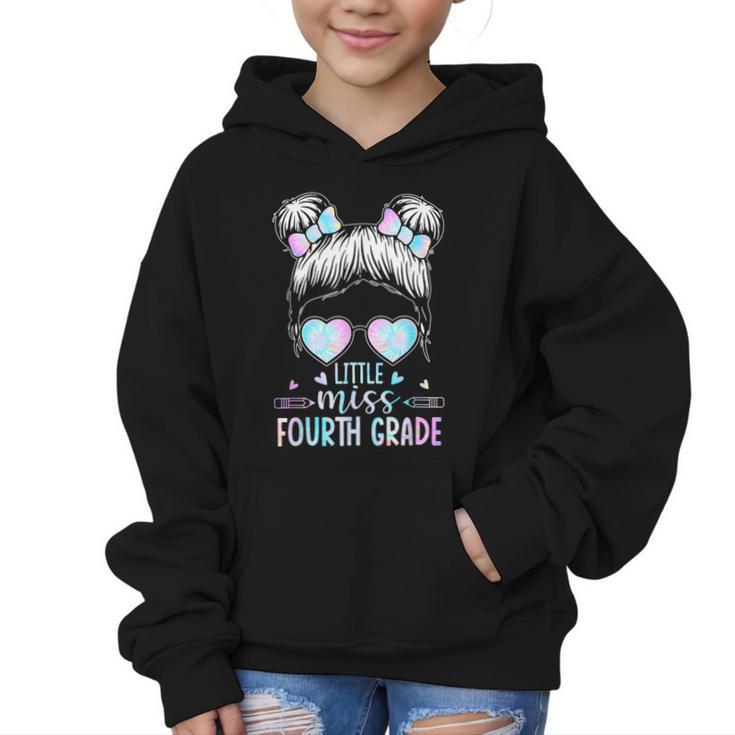 Fourth Grade Little Miss Back To School 4th Grade Little Graphic Kid Hoodie