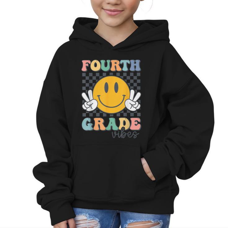 Fourth Grade Vibes Retro Smile Back To School 4th Grade Team Graphic Kid Hoodie