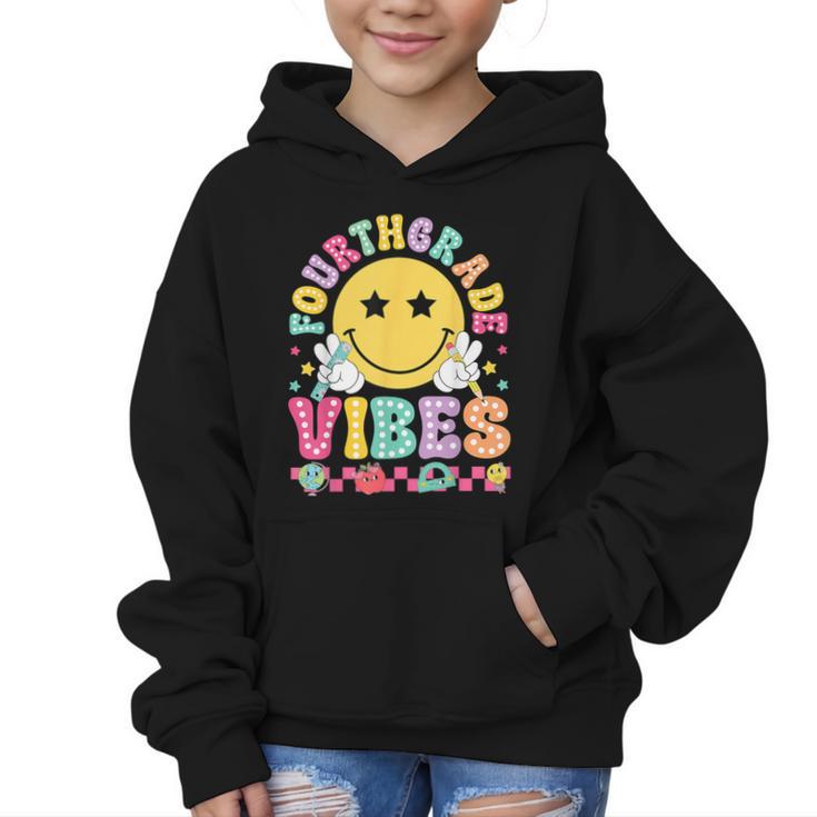 Fourth Grade Vibes Smile Face Back To School Boys Girls Kids Graphic Kid Hoodie