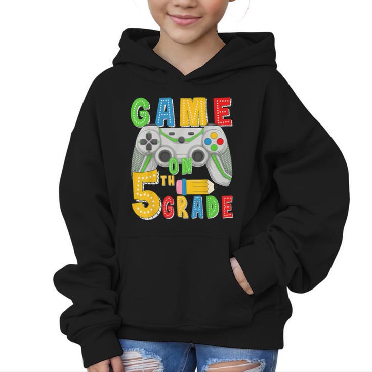 Game On Fifth Grade Back To School Gamer 5th Grade Boys Kids Graphic Kid Hoodie