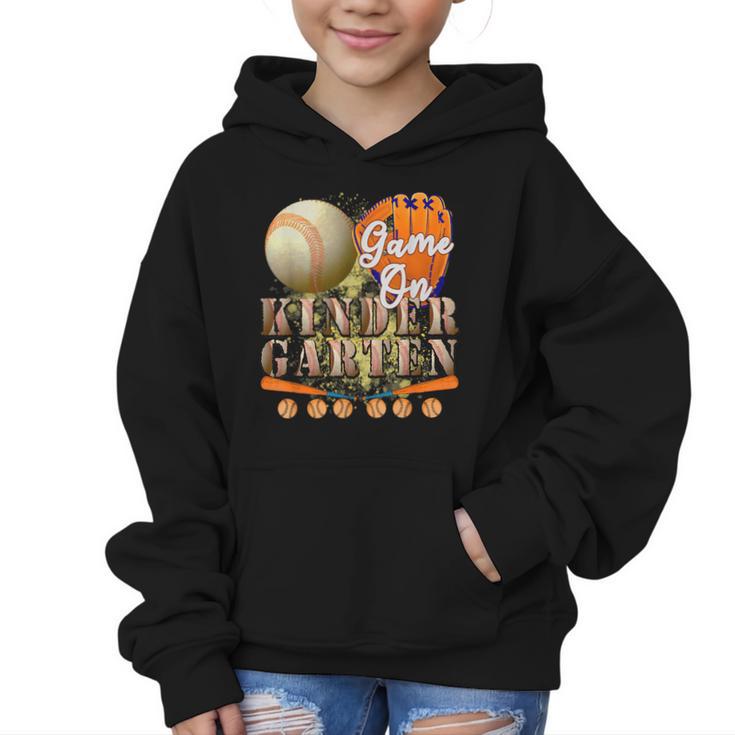 Game On Kindergarten Baseball Back To School Student Kid Boy Graphic Kid Hoodie