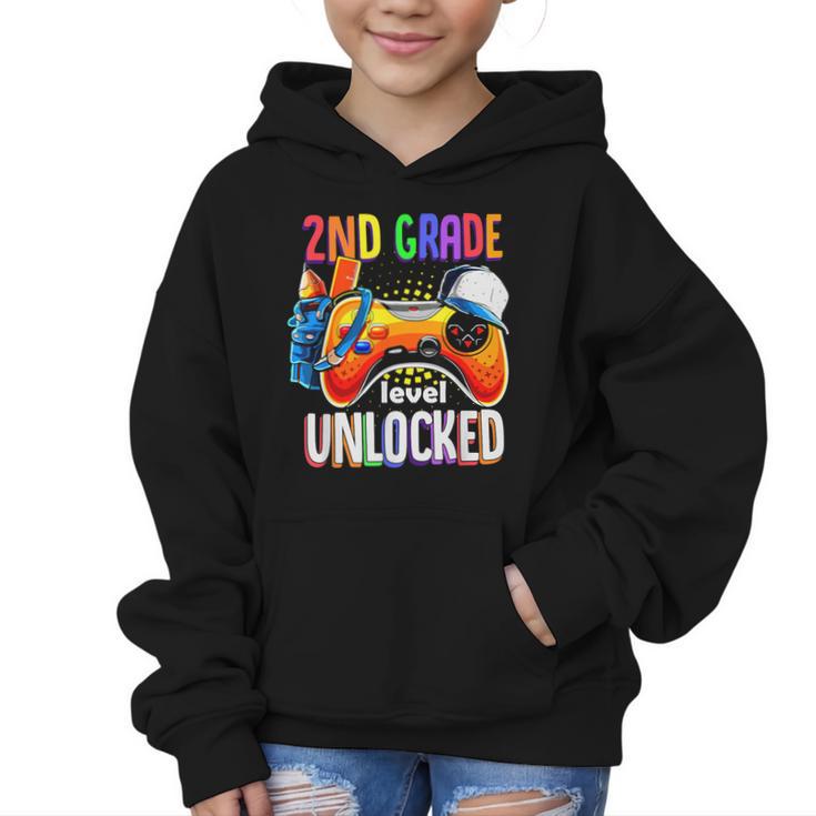 Gamer Back To School Gamepad 2nd Second Grade Level Unlocked Graphic Kid Hoodie