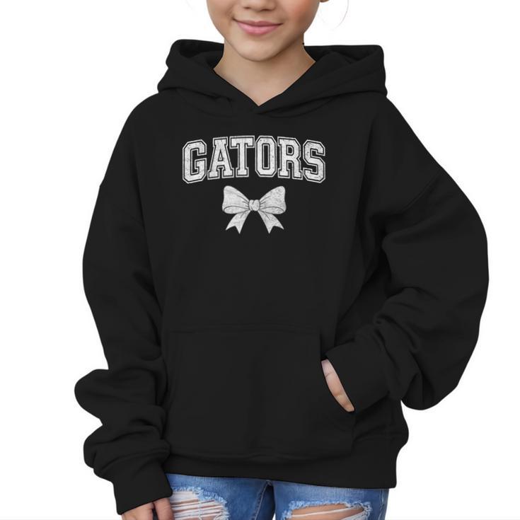Gators High School Coquette Bow Gator Back To School Graphic Kid Hoodie