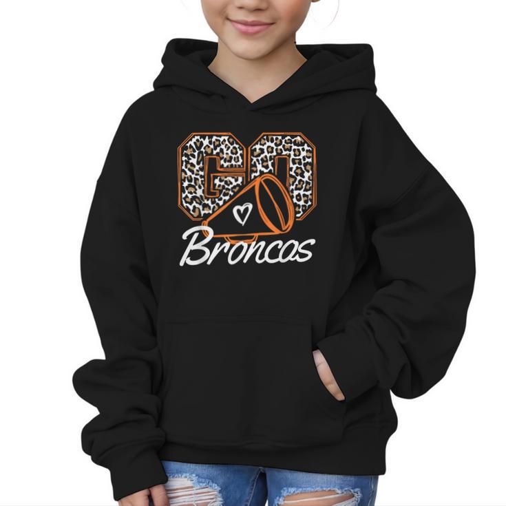Go Cheer Broncos School Spirit Fan Team Back To School Graphic Kid Hoodie