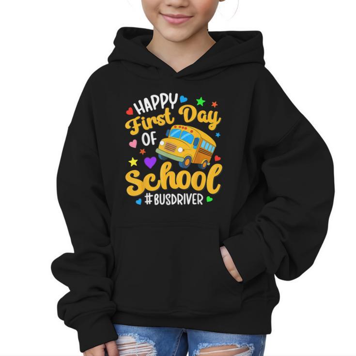 Happy First Day Of School Bus Driver Back To School Graphic Kid Hoodie