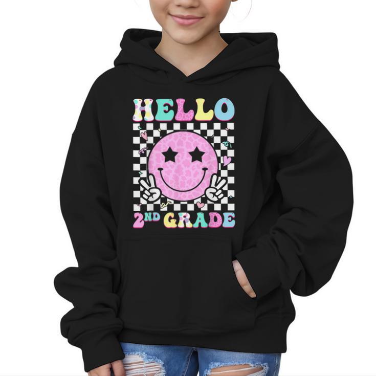 Hello 2nd Grade Groovy Back To School Second Grade Girls Kid Graphic Kid Hoodie