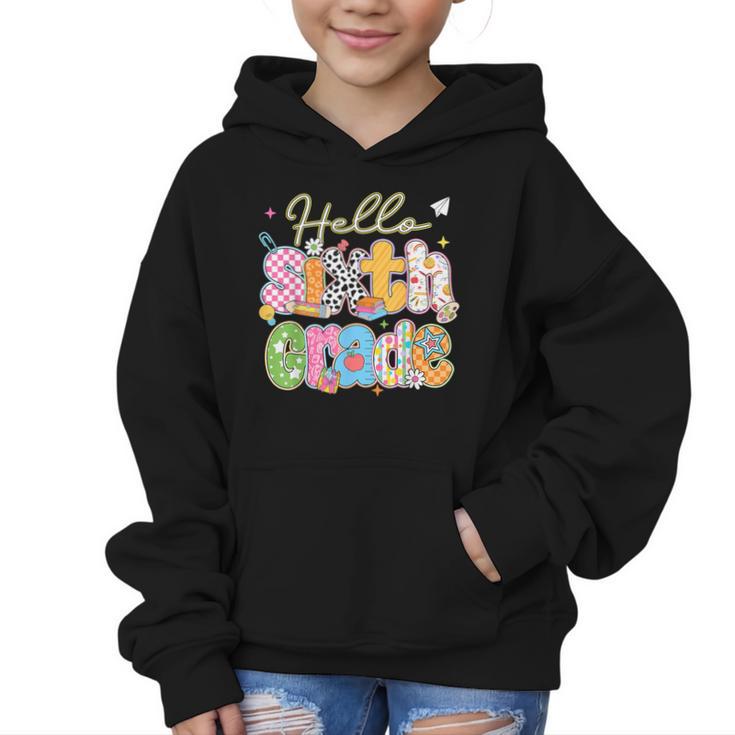 Hello 6th Grade First Day Of School Back To School Boy Girls Graphic Kid Hoodie