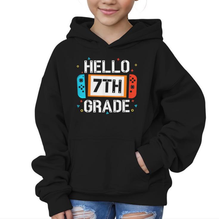 Hello 7th Grade Back To School Video Game Seventh Grade Boys Graphic Kid Hoodie