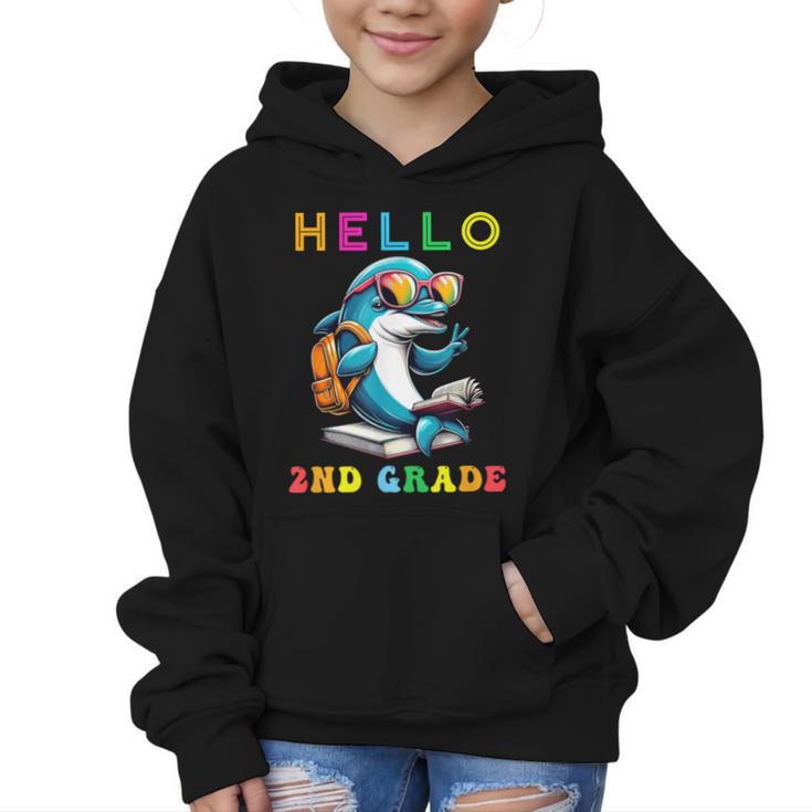 Hello Second Grade Dolphin Lover Back To School Kid Boy Girl Graphic Kid Hoodie