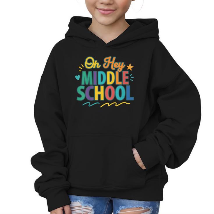 Hey Middle School First Day Back To School Students Graphic Kid Hoodie