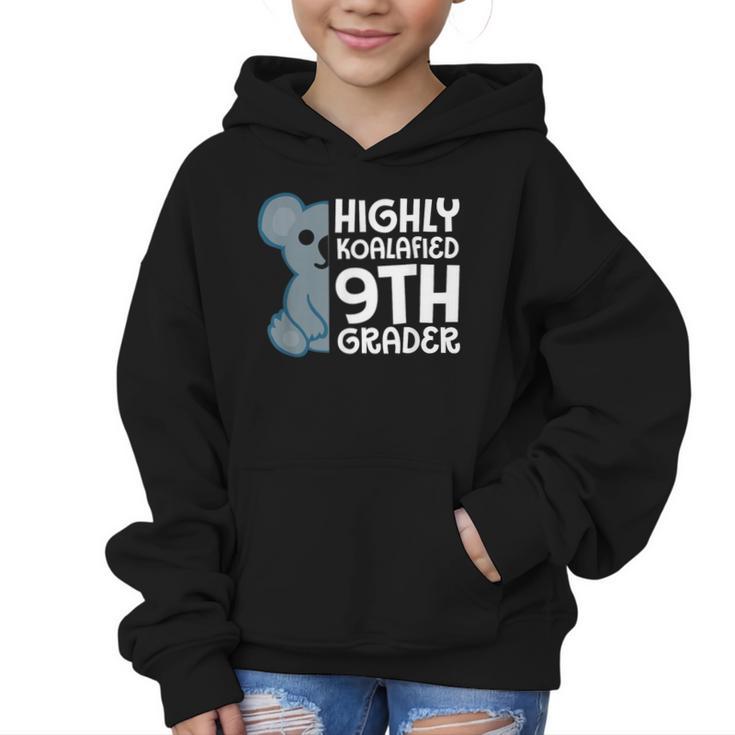 Highly Koalafied 9th Grader Koala Back To School Graphic Kid Hoodie
